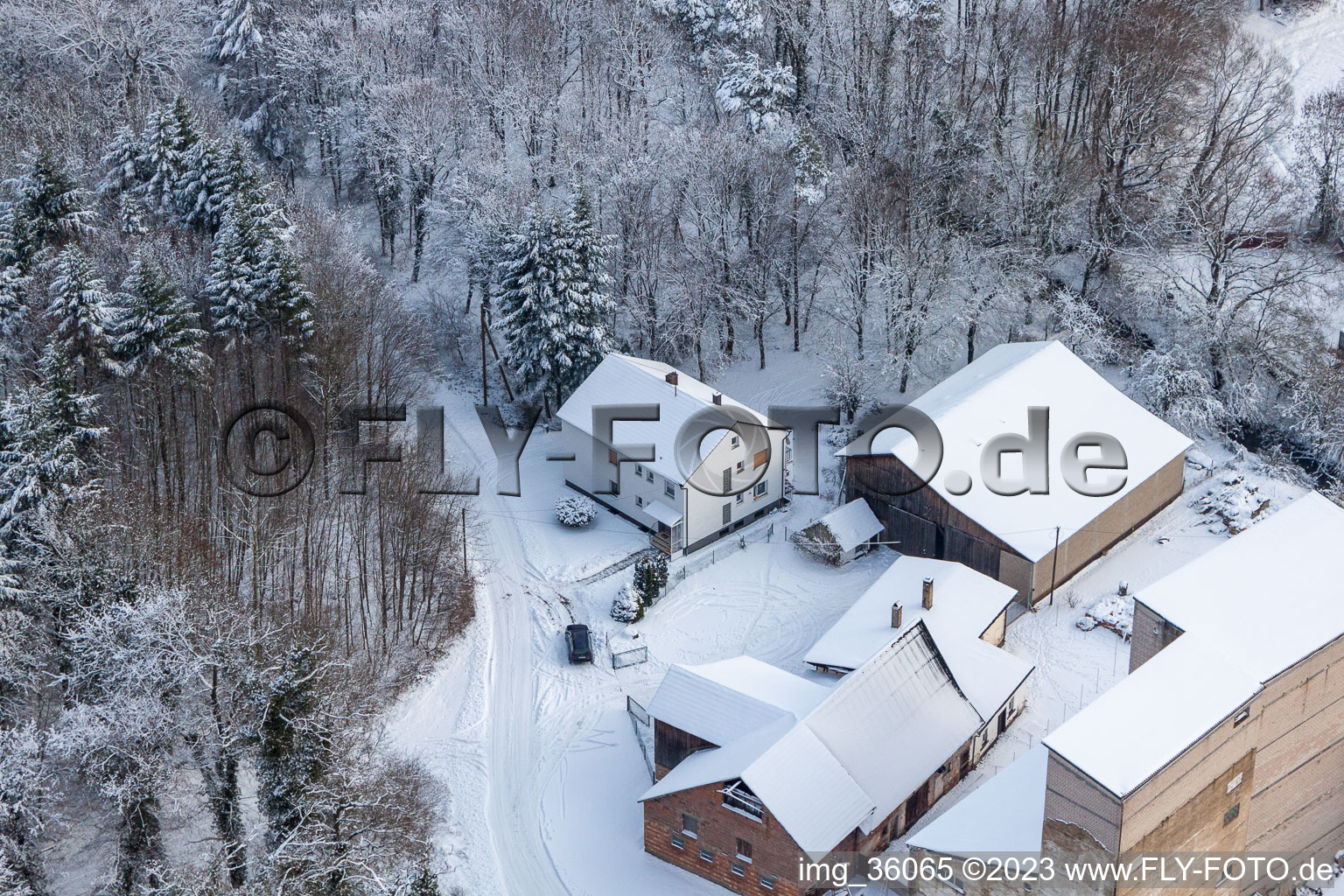 Luftaufnahme von Kandel, Hardtmühle im Bundesland Rheinland-Pfalz, Deutschland