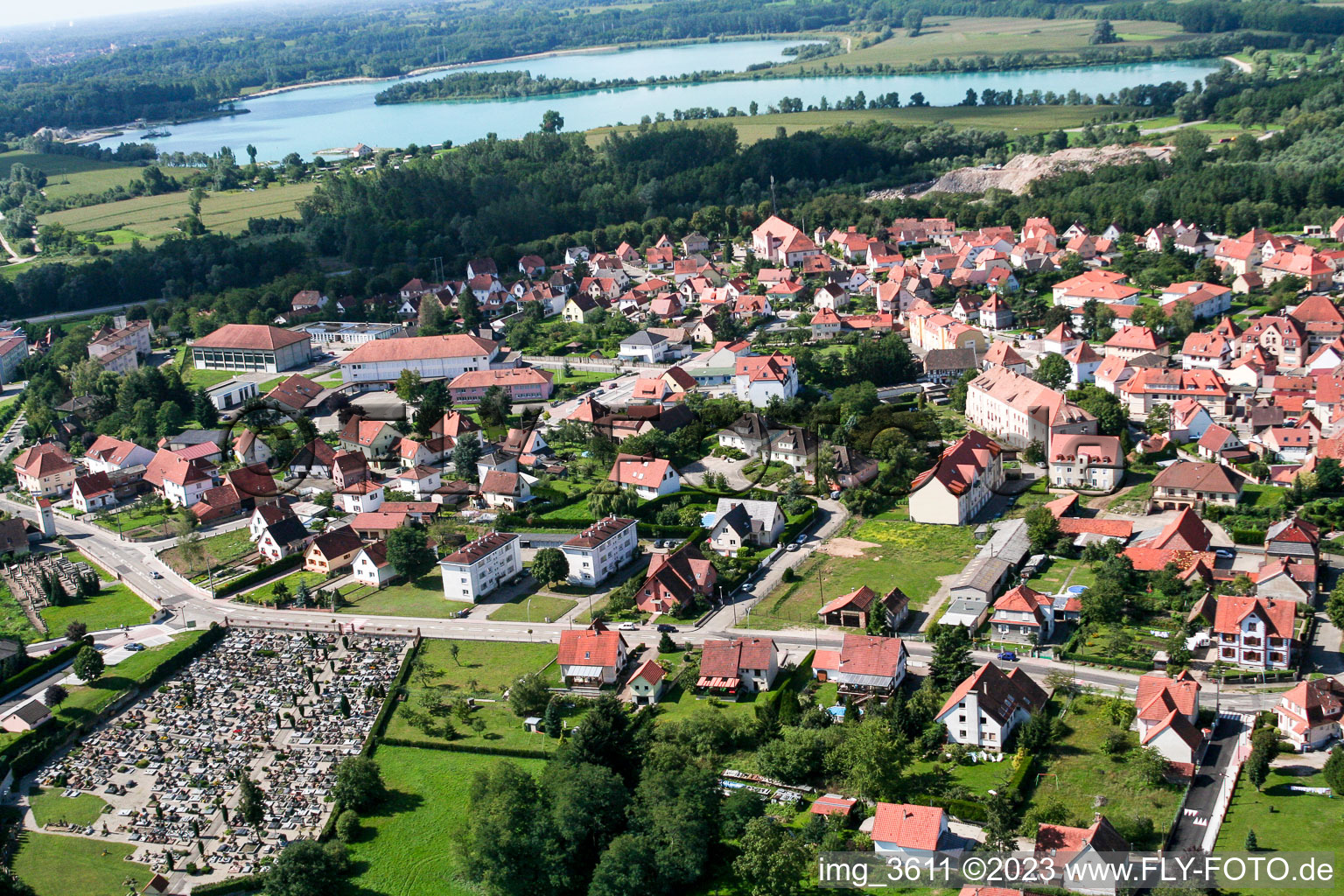 Lauterbourg(Elsass) im Bundesland Bas-Rhin, Frankreich von oben