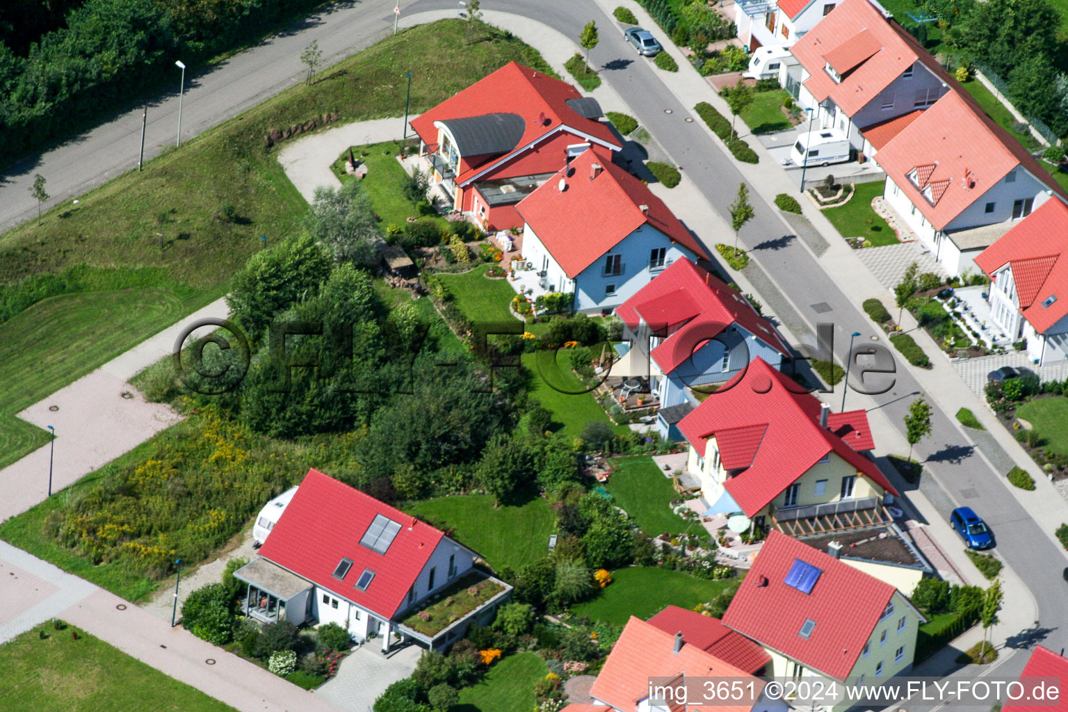 Luftbild von Neubaugebiet Fuchsäcker in Wörth am Rhein im Bundesland Rheinland-Pfalz, Deutschland