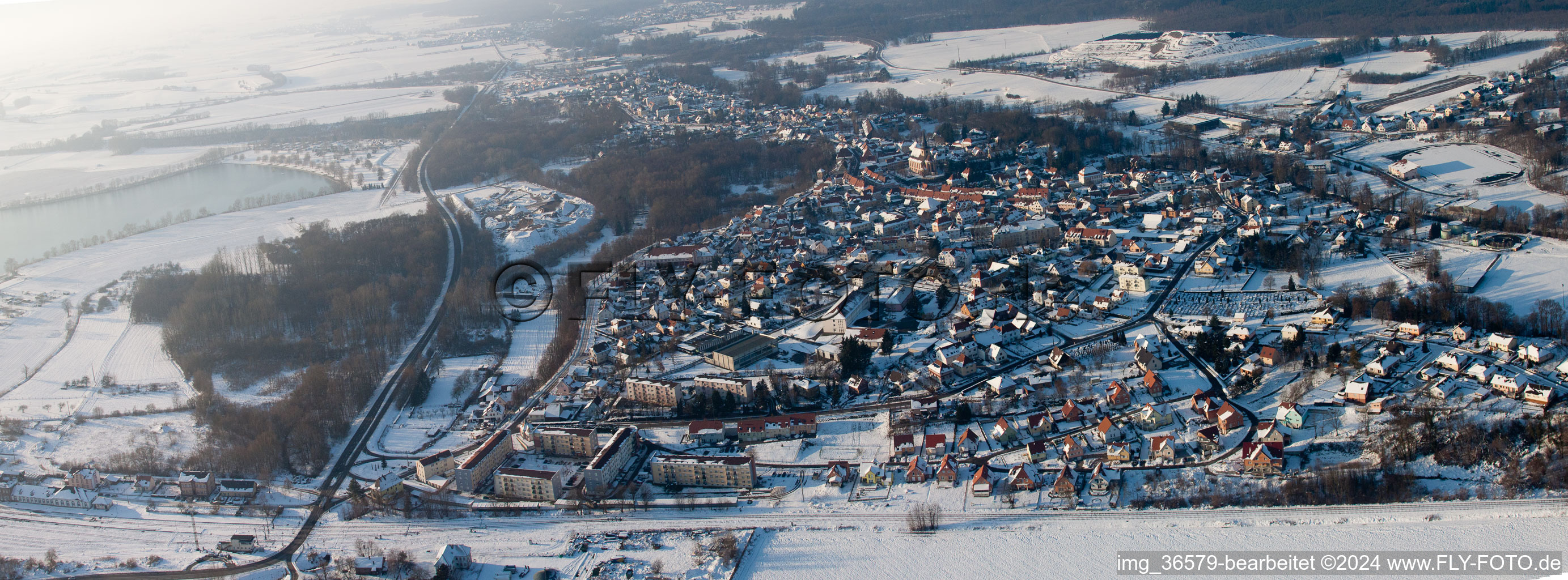 Lauterbourg im Bundesland Bas-Rhin, Frankreich vom Flugzeug aus