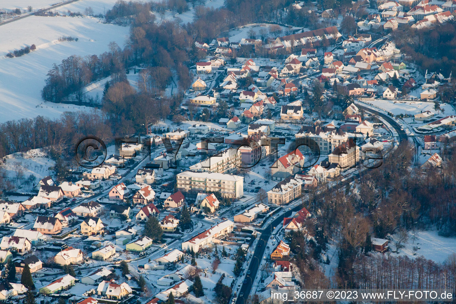 Lauterbourg (Elsass) im Bundesland Bas-Rhin, Frankreich von oben gesehen