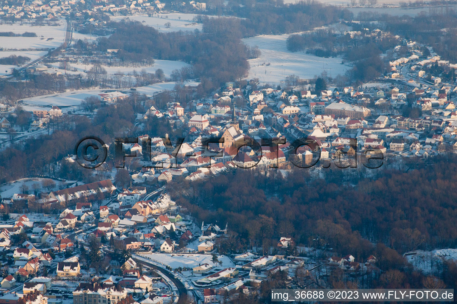 Lauterbourg (Elsass) im Bundesland Bas-Rhin, Frankreich vom Flugzeug aus