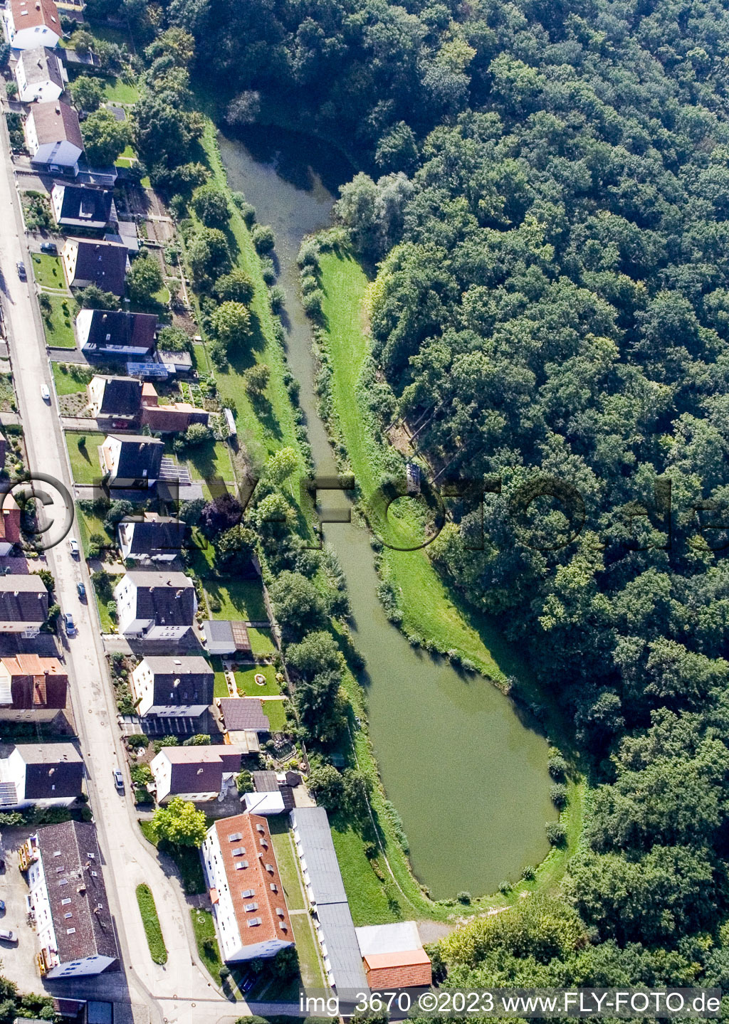 Luftbild von Kandel, Polizeiweier-Angelsportverein im Bundesland Rheinland-Pfalz, Deutschland