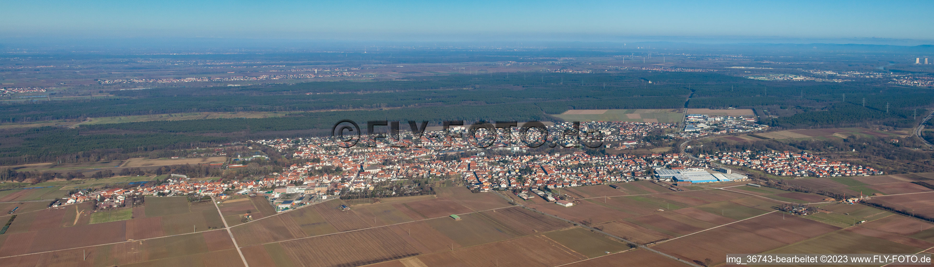 Luftbild von Panorama in Bellheim im Bundesland Rheinland-Pfalz, Deutschland