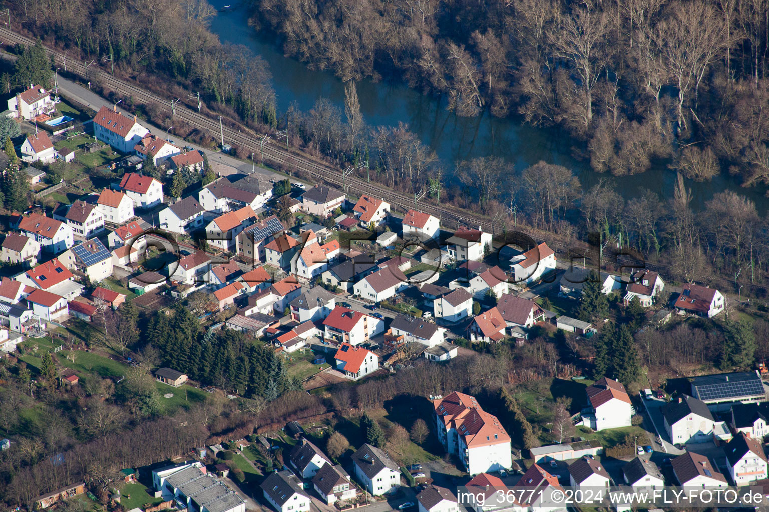 Lingenfeld im Bundesland Rheinland-Pfalz, Deutschland aus der Luft