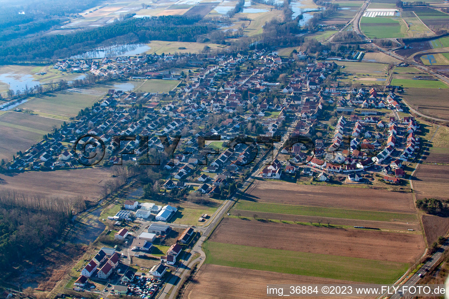 Drohnenbild von Hanhofen im Bundesland Rheinland-Pfalz, Deutschland