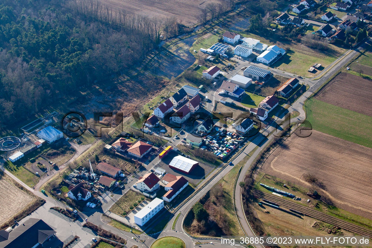 Hanhofen im Bundesland Rheinland-Pfalz, Deutschland aus der Drohnenperspektive