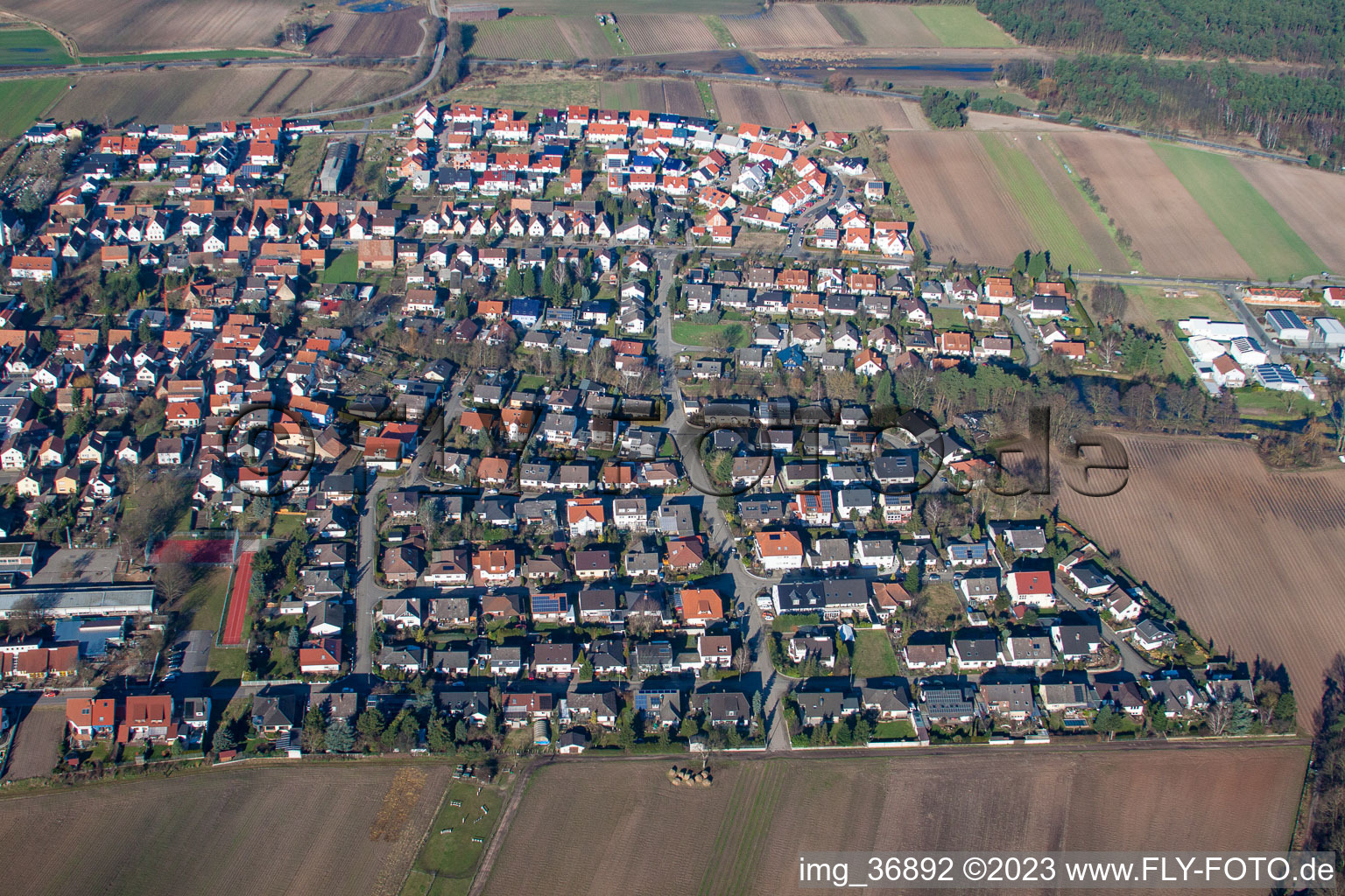 Luftbild von Hanhofen im Bundesland Rheinland-Pfalz, Deutschland