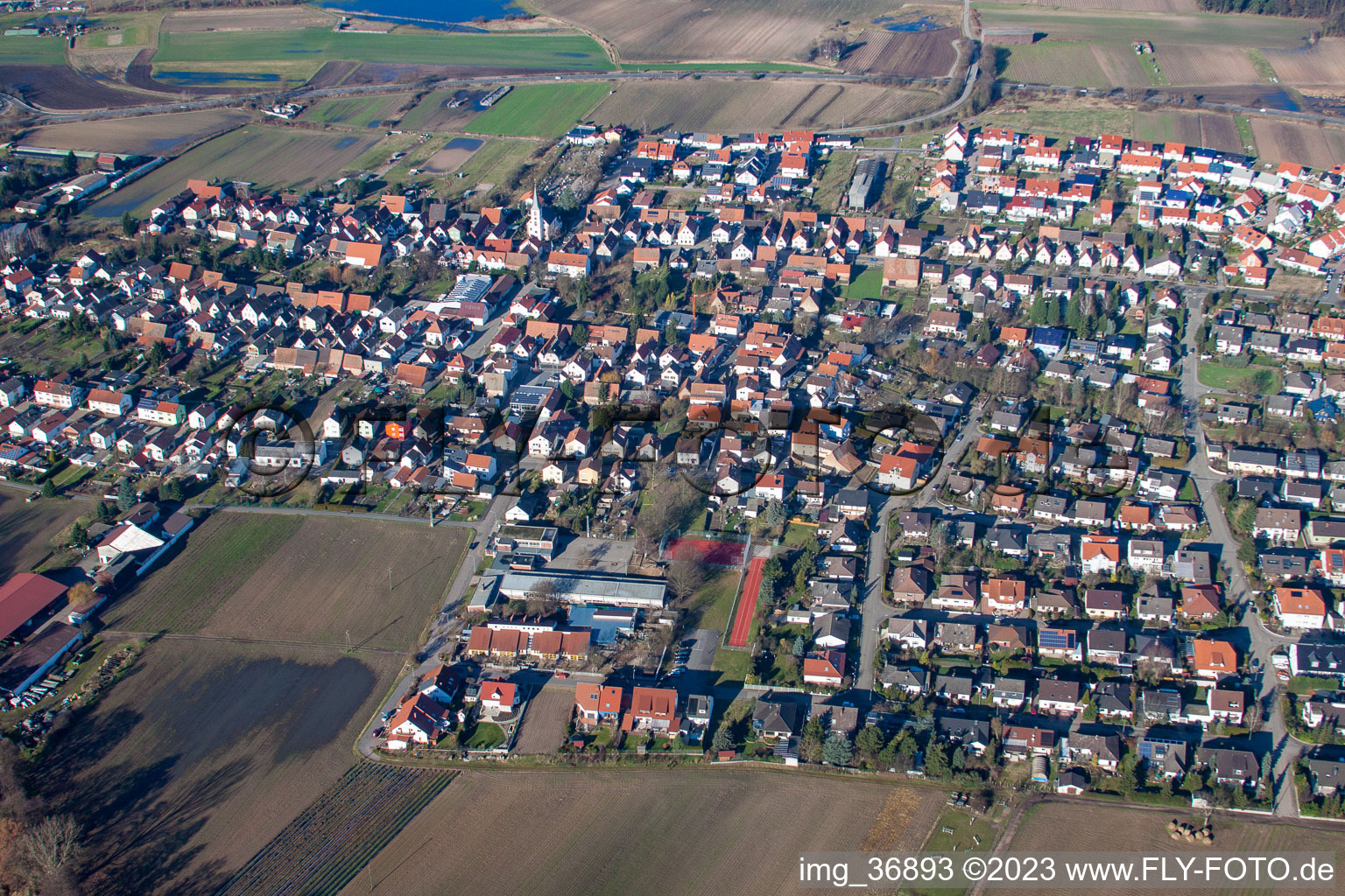 Luftaufnahme von Hanhofen im Bundesland Rheinland-Pfalz, Deutschland