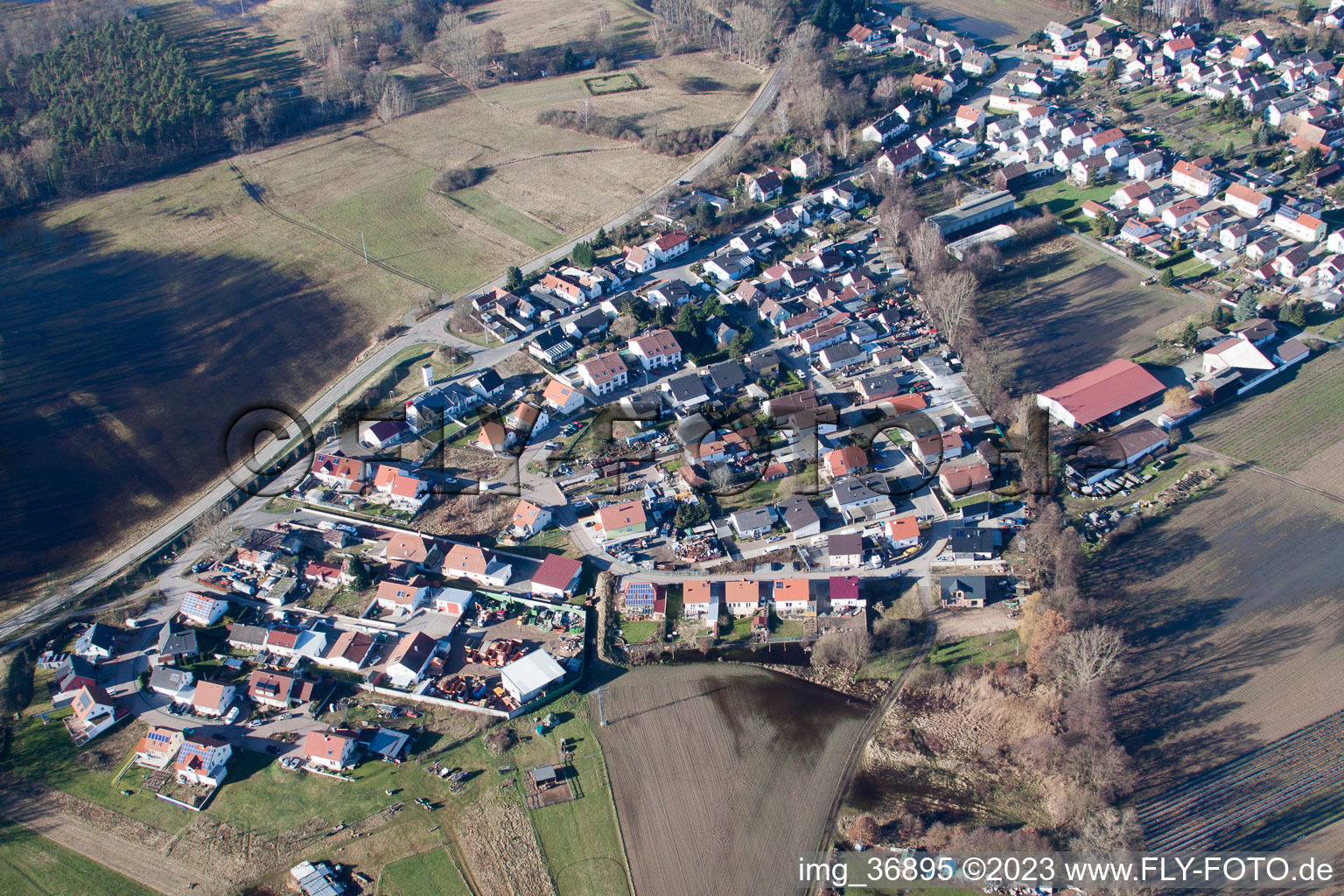 Hanhofen im Bundesland Rheinland-Pfalz, Deutschland von oben