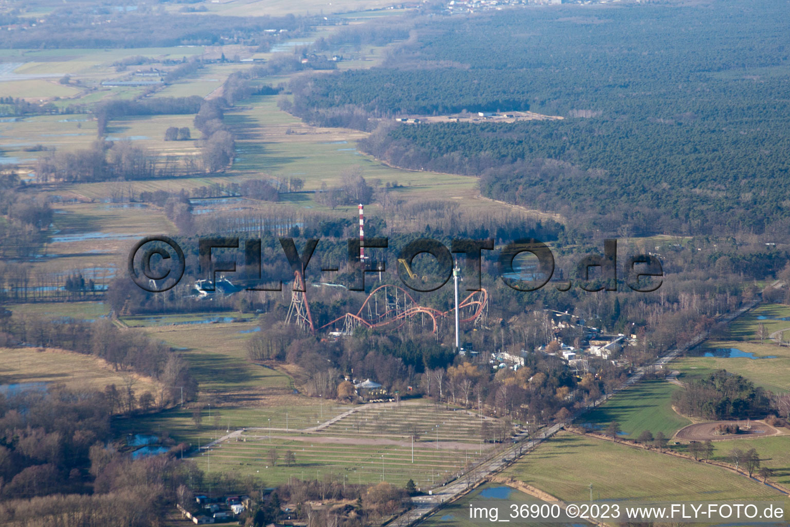Haßloch, Holiday Park im Bundesland Rheinland-Pfalz, Deutschland aus der Luft