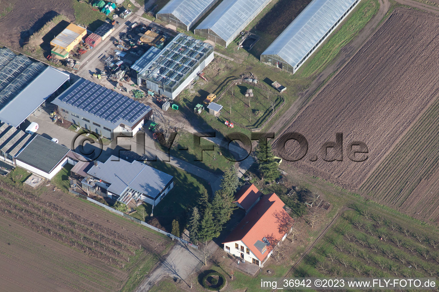Gommersheim im Bundesland Rheinland-Pfalz, Deutschland von der Drohne aus gesehen