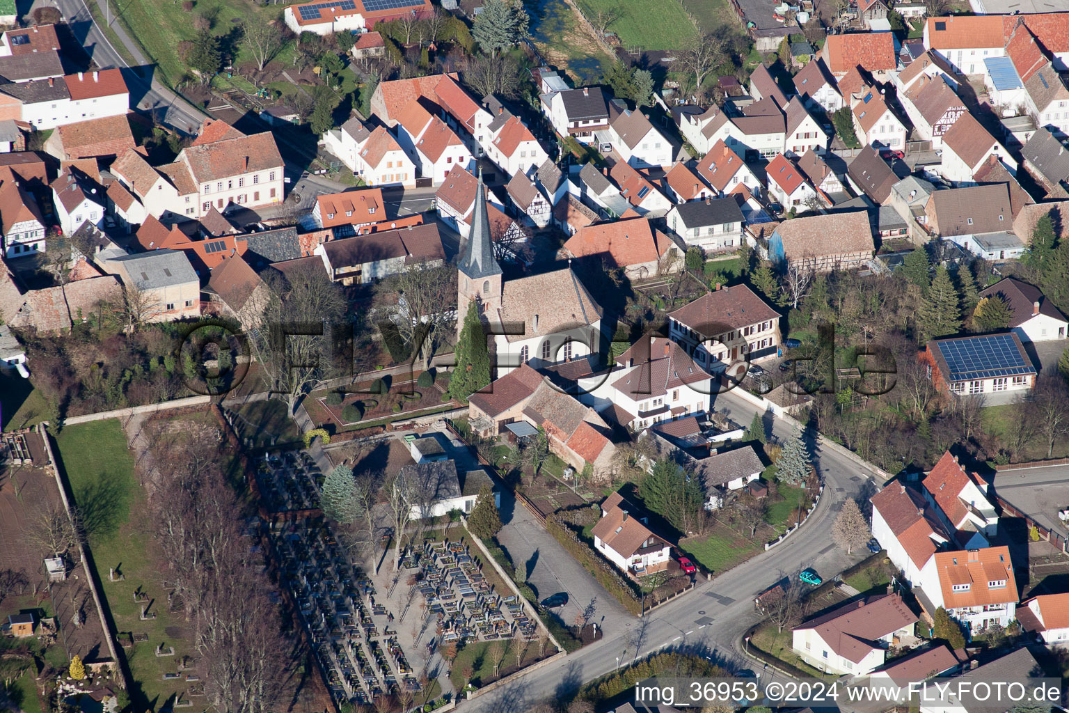 Gommersheim im Bundesland Rheinland-Pfalz, Deutschland vom Flugzeug aus