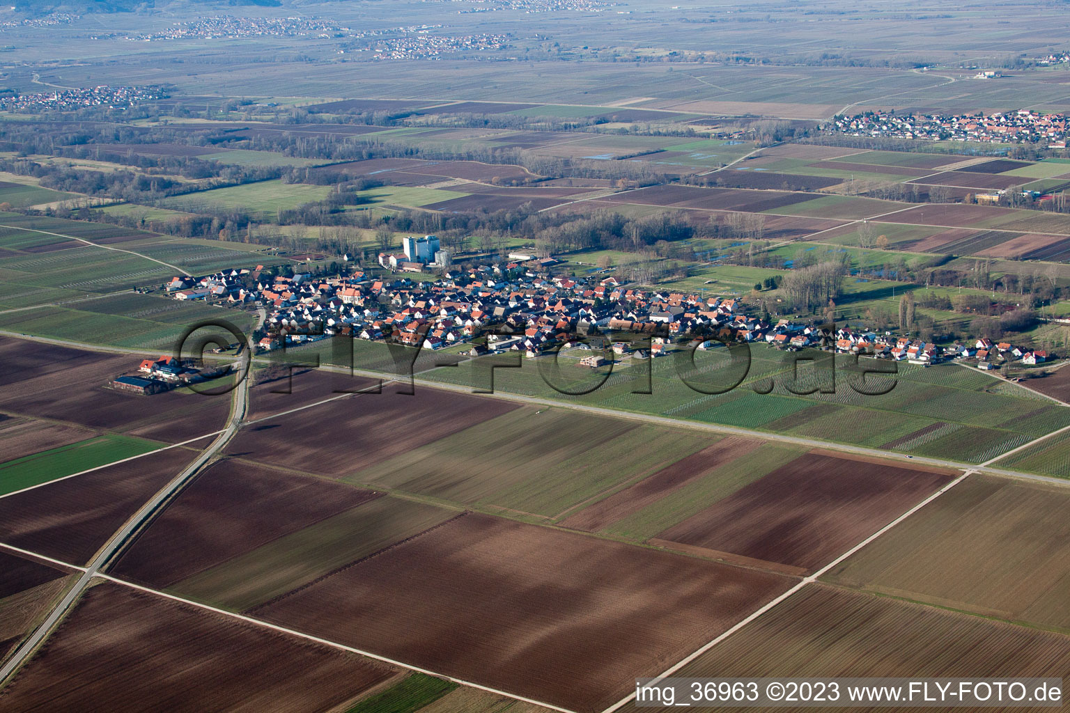 Freimersheim im Bundesland Rheinland-Pfalz, Deutschland von einer Drohne aus