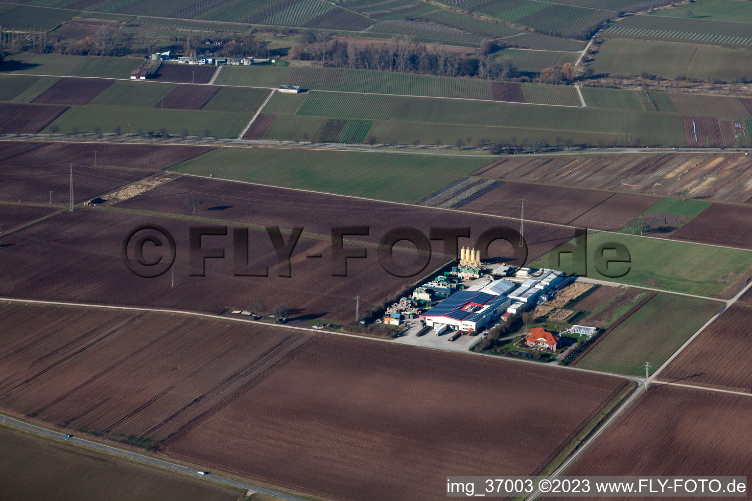 Luftaufnahme von Zeiskam, Hortulanushof im Bundesland Rheinland-Pfalz, Deutschland