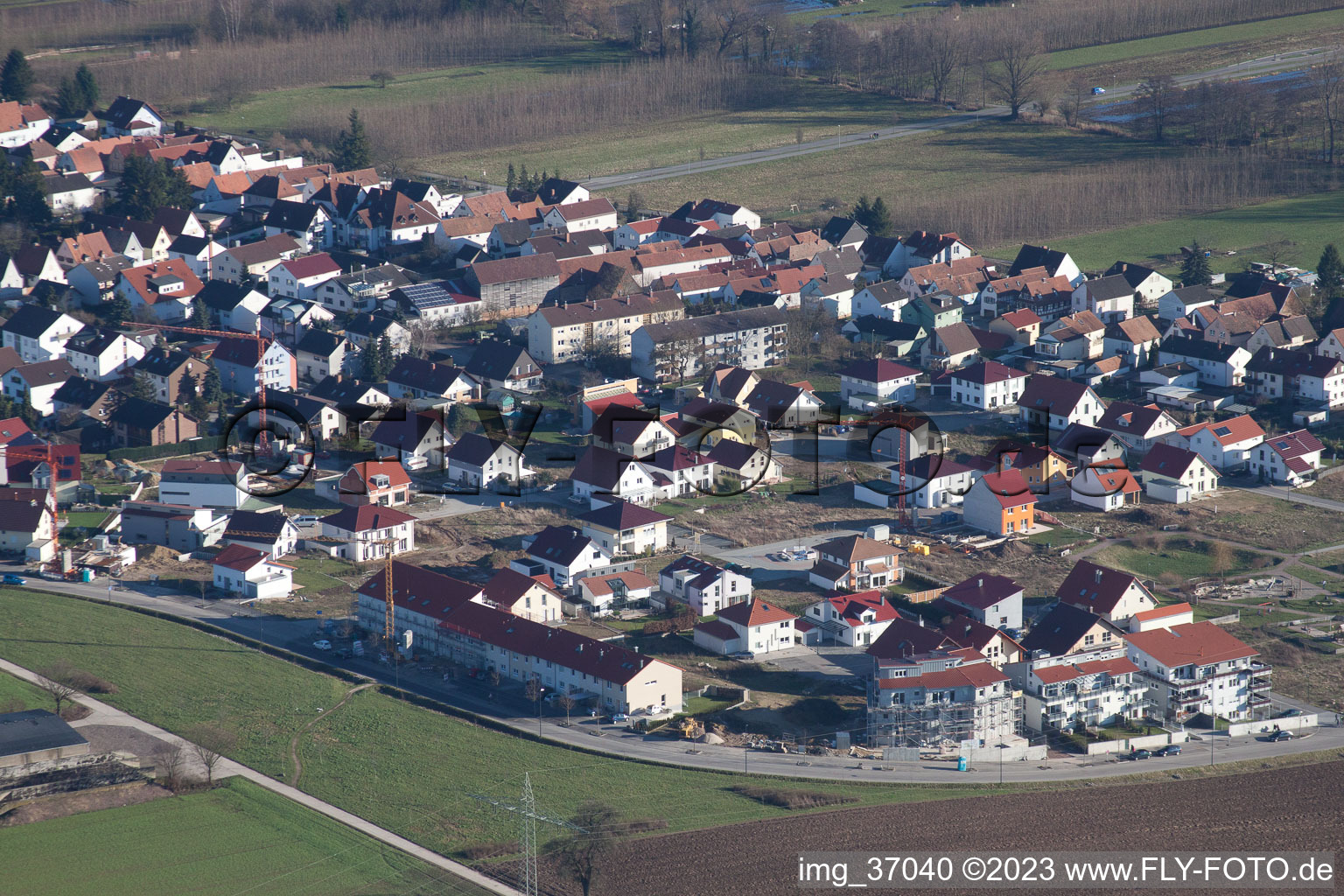 Drohnenbild von Kandel, Neubaugebiet Höhenweg im Bundesland Rheinland-Pfalz, Deutschland