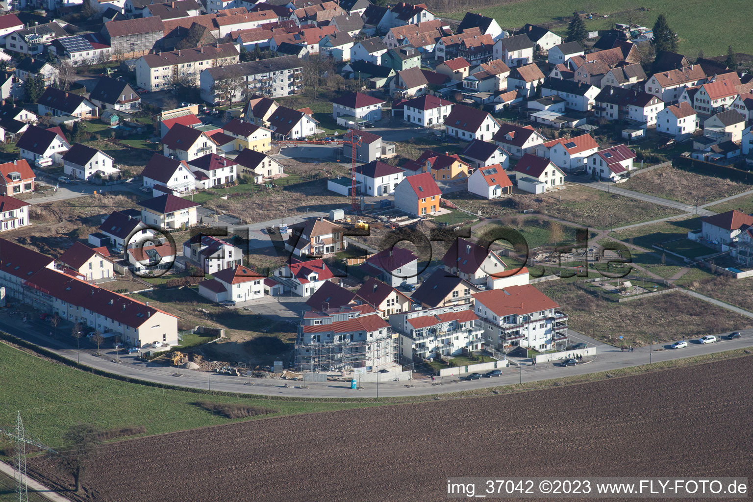 Kandel, Neubaugebiet Höhenweg im Bundesland Rheinland-Pfalz, Deutschland von einer Drohne aus