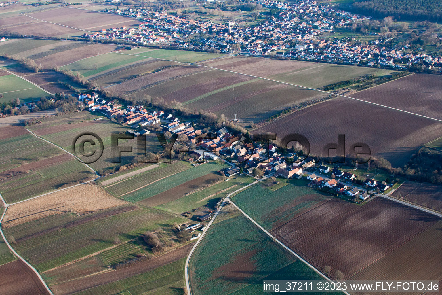 Vollmersweiler im Bundesland Rheinland-Pfalz, Deutschland aus der Luft