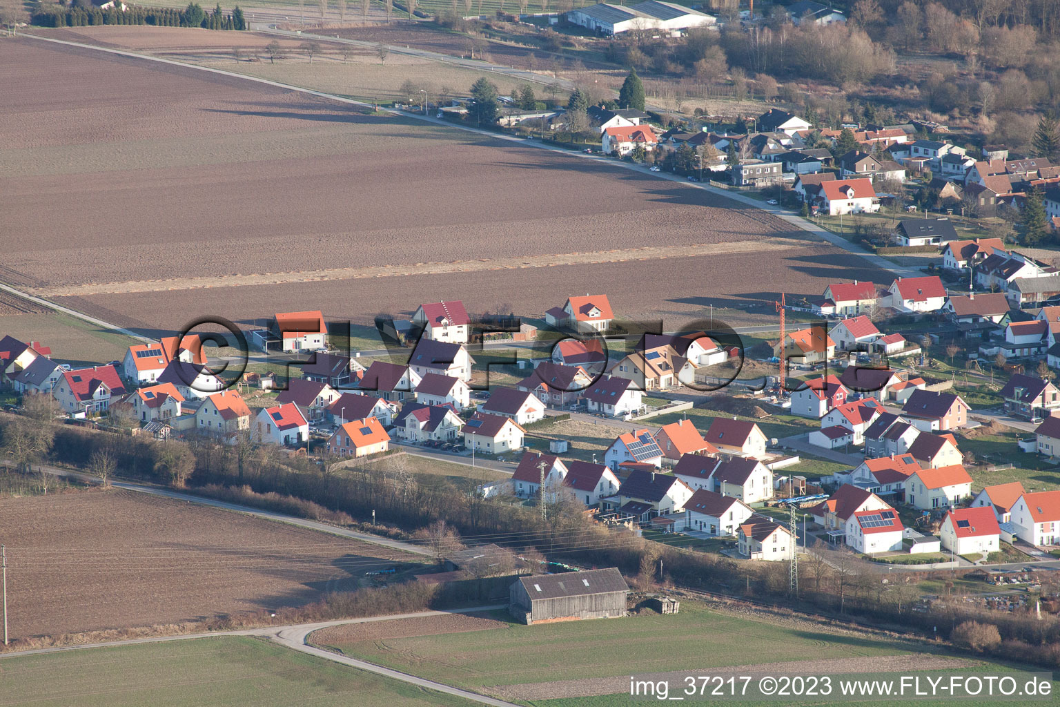 Luftbild von Schaidt, Neubaugebiet NO in Wörth am Rhein im Bundesland Rheinland-Pfalz, Deutschland