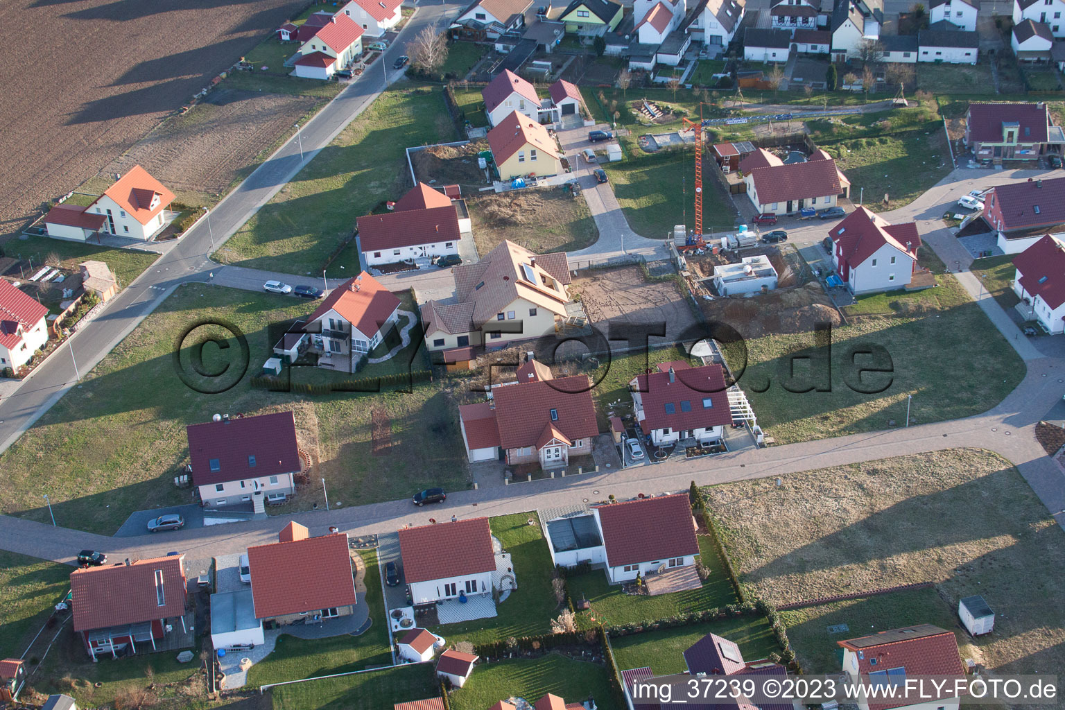 Schaidt Neubaugebiet NO in Wörth am Rhein im Bundesland Rheinland-Pfalz, Deutschland von der Drohne aus gesehen