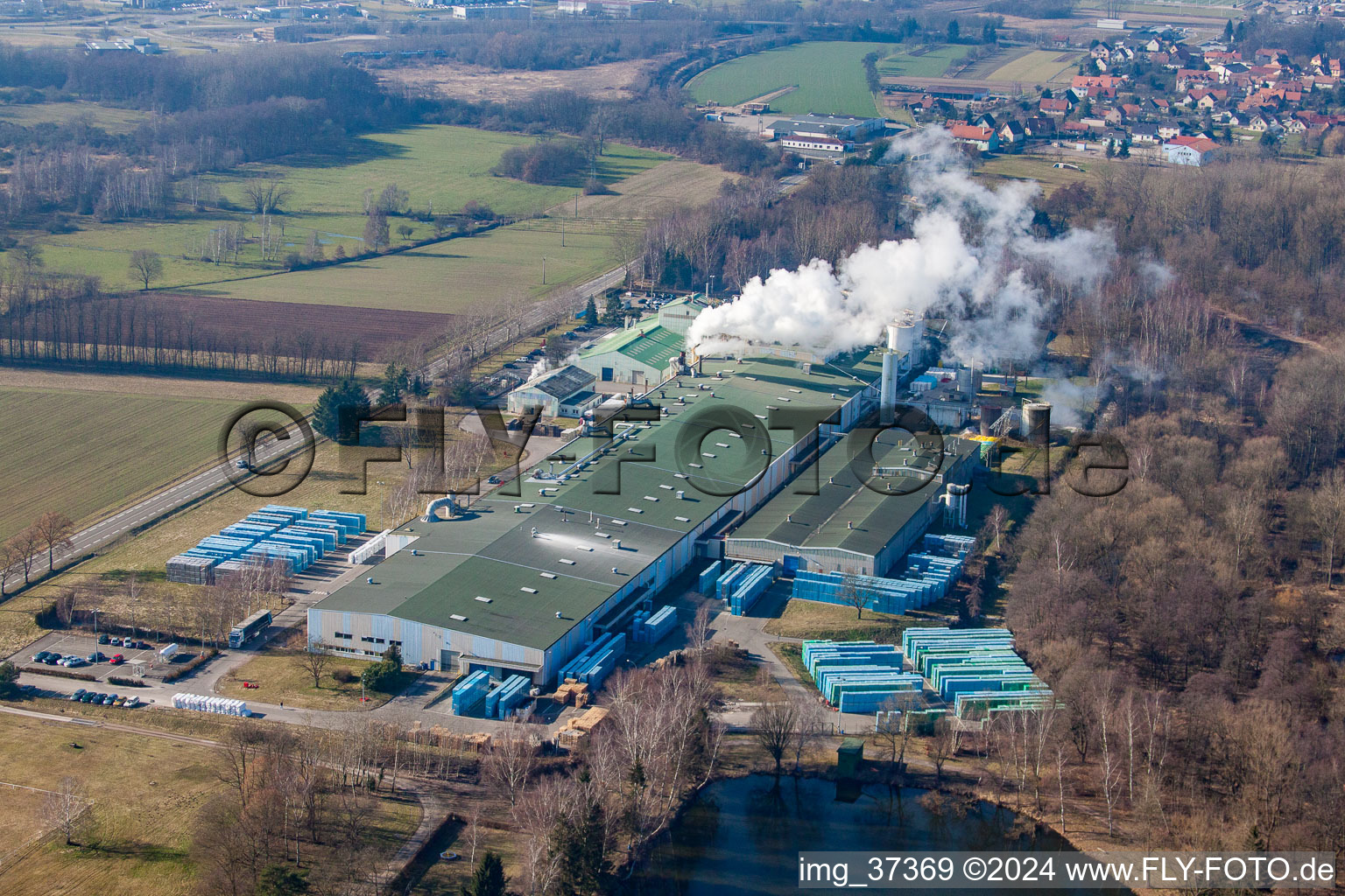 Sitek Insulation im Ortsteil Altenstadt in Wissembourg im Bundesland Bas-Rhin, Frankreich aus der Vogelperspektive