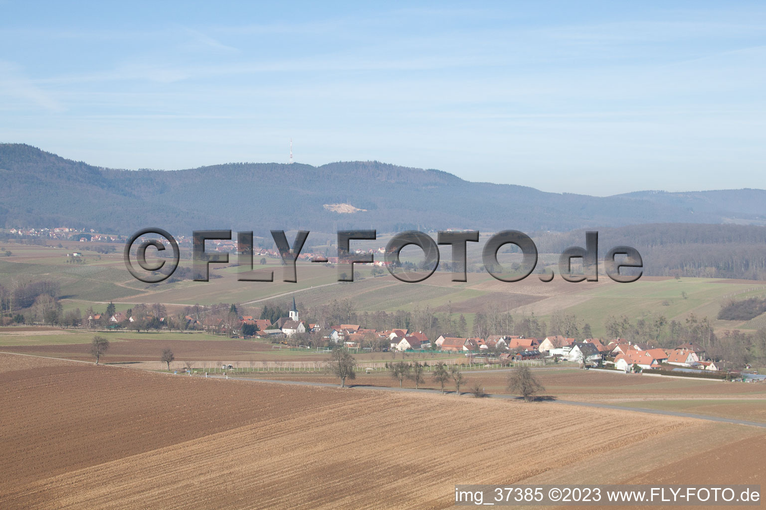 Bremmelbach im Bundesland Bas-Rhin, Frankreich aus der Luft