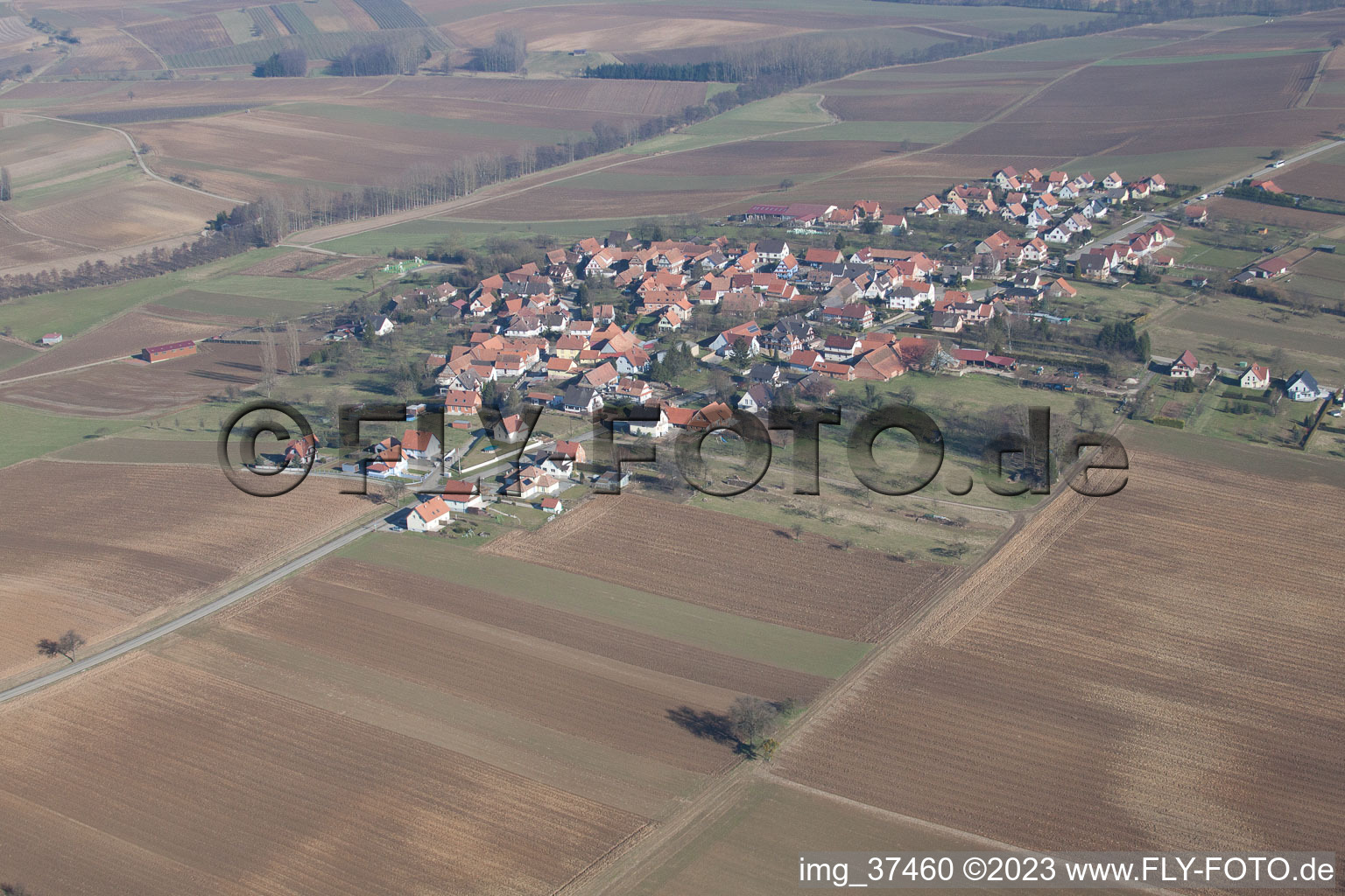 Hohwiller im Bundesland Bas-Rhin, Frankreich von einer Drohne aus