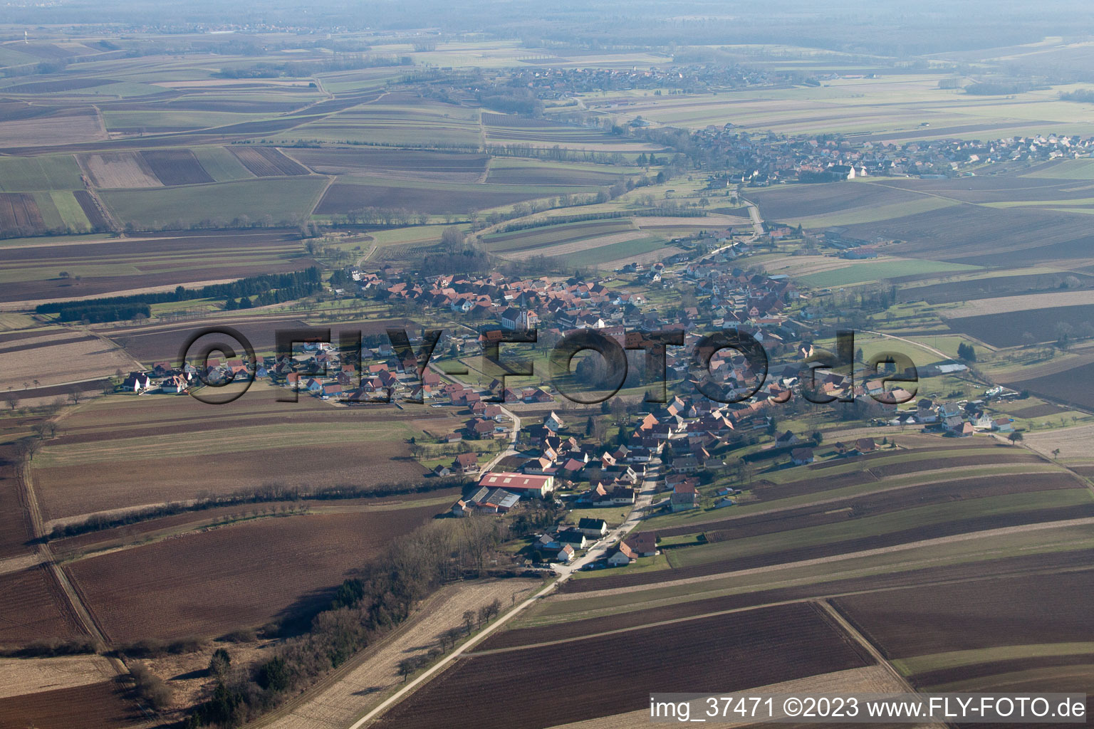 Schœnenbourg im Bundesland Bas-Rhin, Frankreich von einer Drohne aus