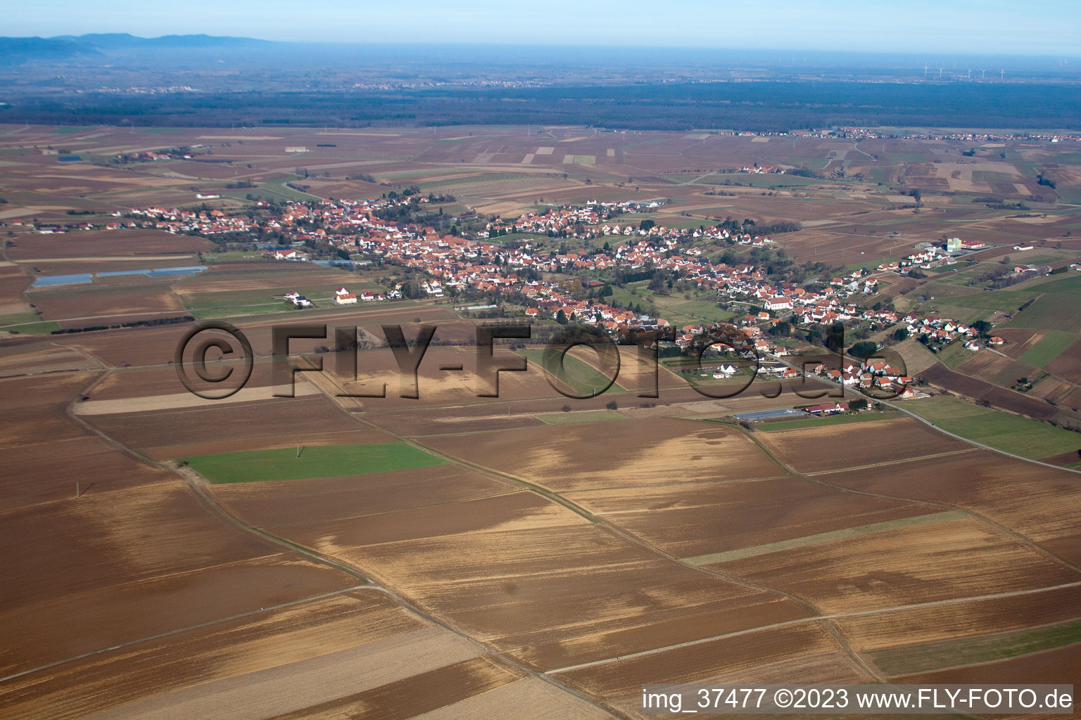 Luftbild von Seebach (Elsaß) im Bundesland Bas-Rhin, Frankreich