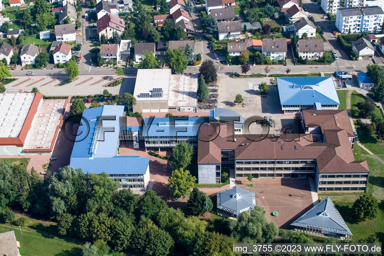 Luftbild von Herxheim, Gesamtschule in Herxheim bei Landau/Pfalz im Bundesland Rheinland-Pfalz, Deutschland