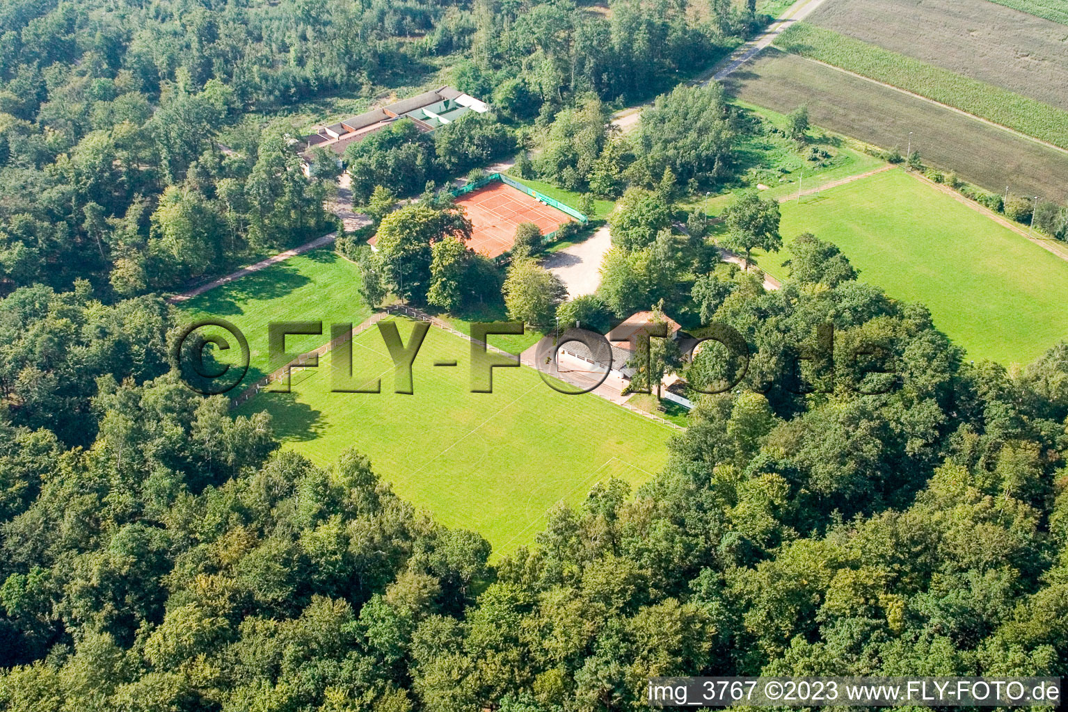 Luftbild von Steinweiler, Sportplätze im Bundesland Rheinland-Pfalz, Deutschland
