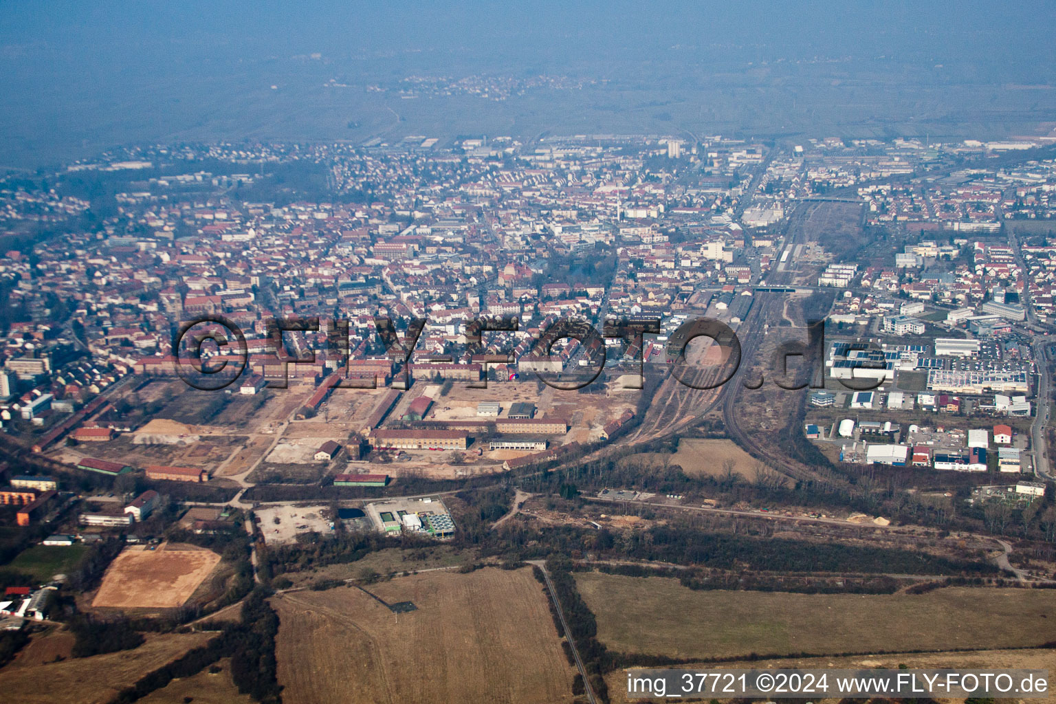 Luftaufnahme von Conversionsgebiet Cornichonstr in Landau in der Pfalz im Bundesland Rheinland-Pfalz, Deutschland
