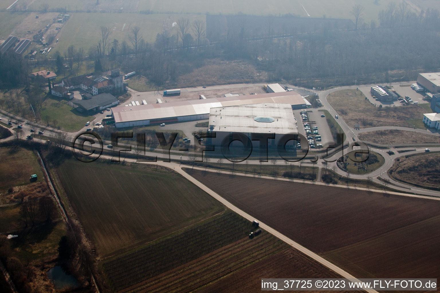 Luftbild von Herxheim, Gewerbepark West in Herxheim bei Landau/Pfalz im Bundesland Rheinland-Pfalz, Deutschland