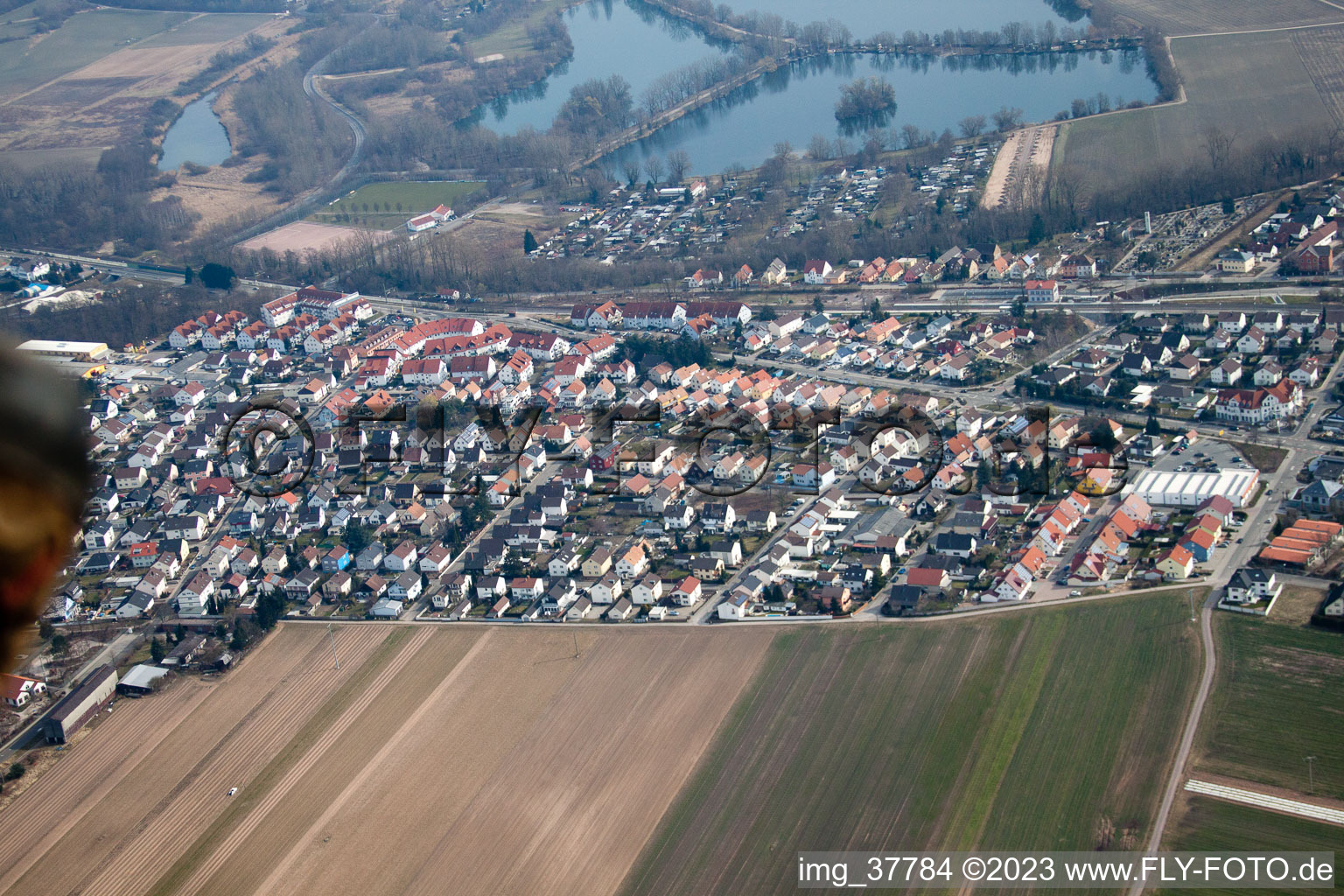 Luftbild von Ortsteil Sondernheim in Germersheim im Bundesland Rheinland-Pfalz, Deutschland