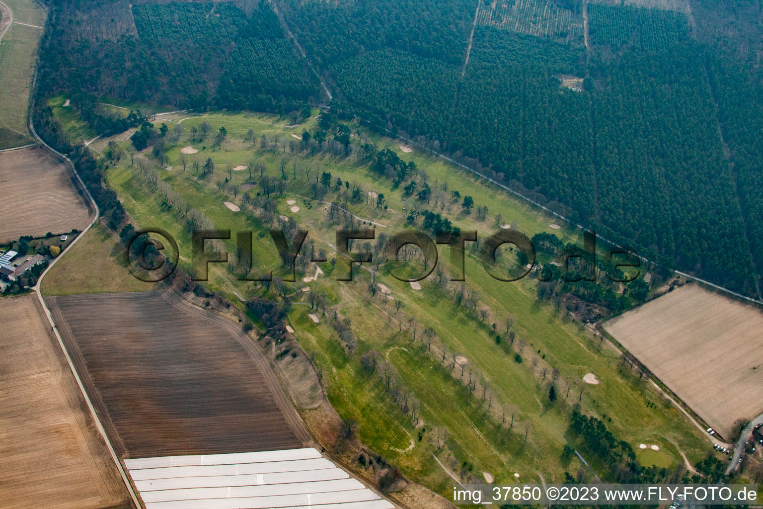 Luftaufnahme von Oftersheim, Golfclub im Bundesland Baden-Württemberg, Deutschland