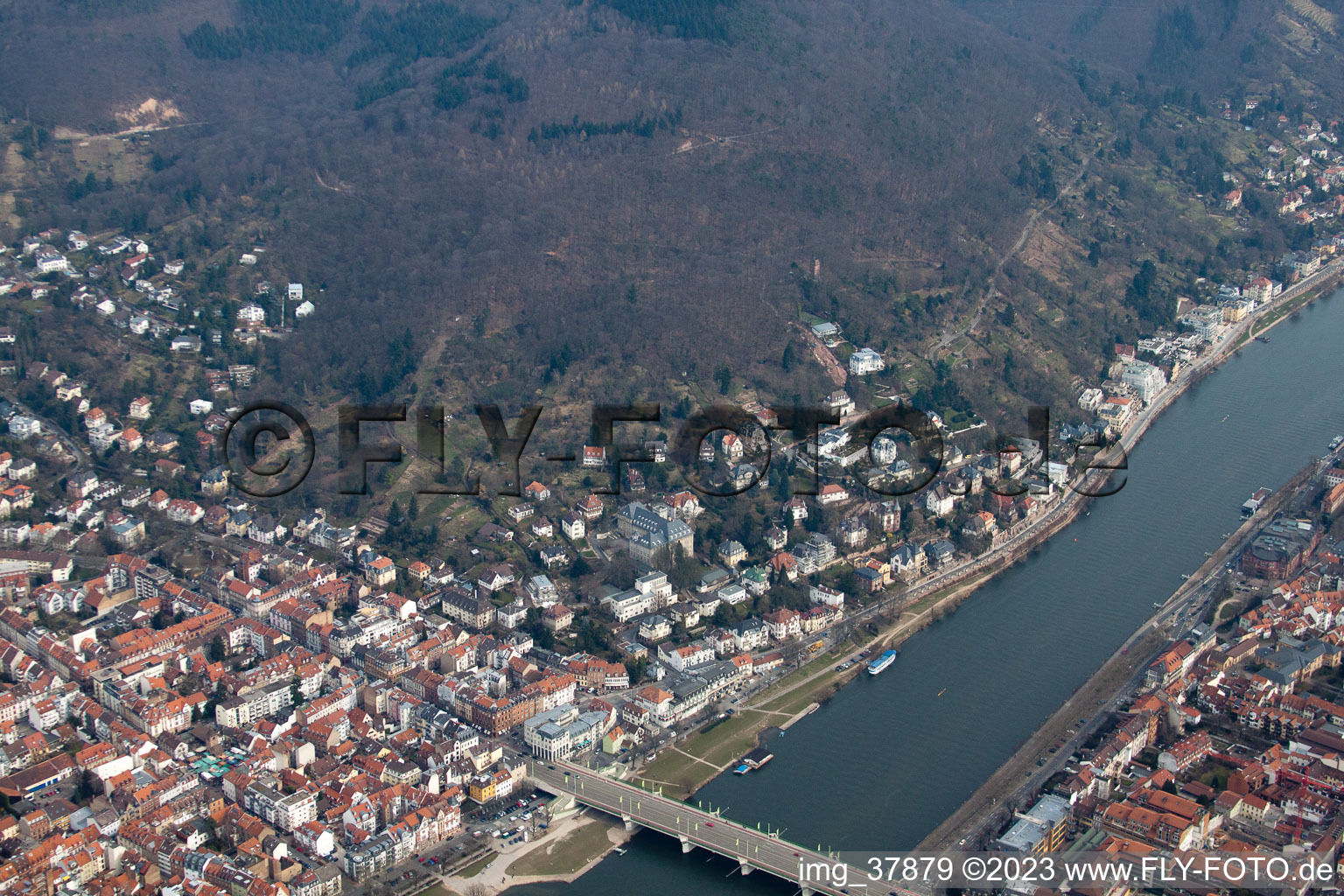 Luftbild von Philosophenweg im Ortsteil Neuenheim in Heidelberg im Bundesland Baden-Württemberg, Deutschland