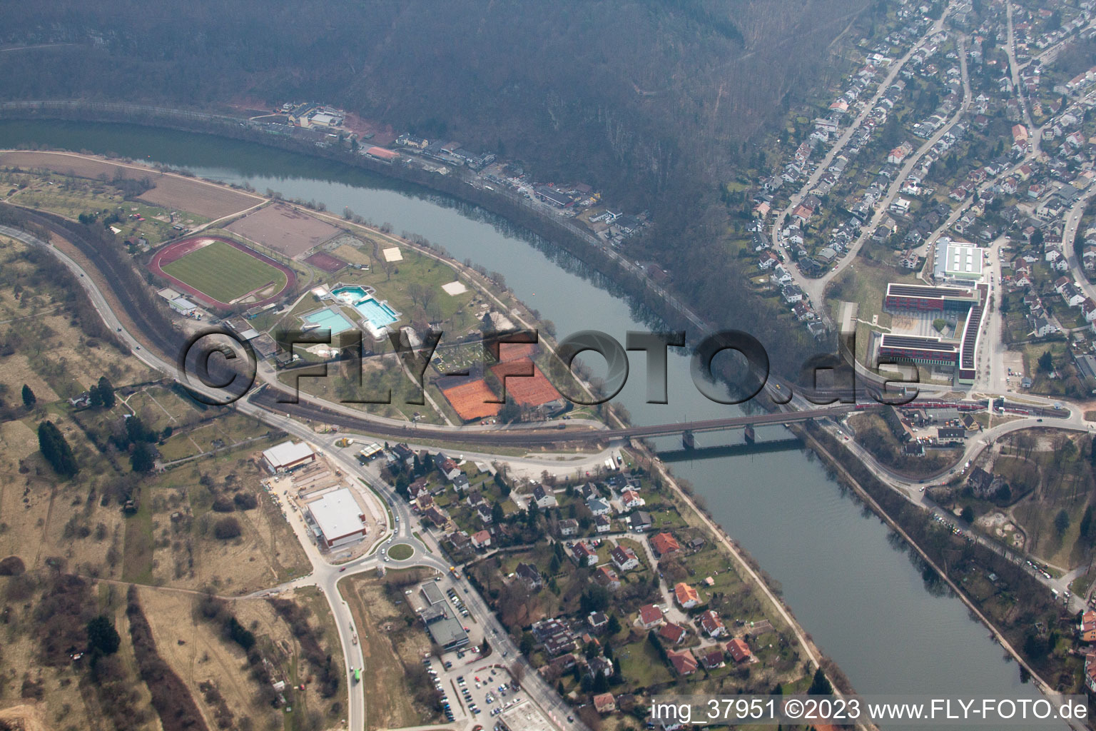 Neckargemünd im Bundesland Baden-Württemberg, Deutschland von einer Drohne aus