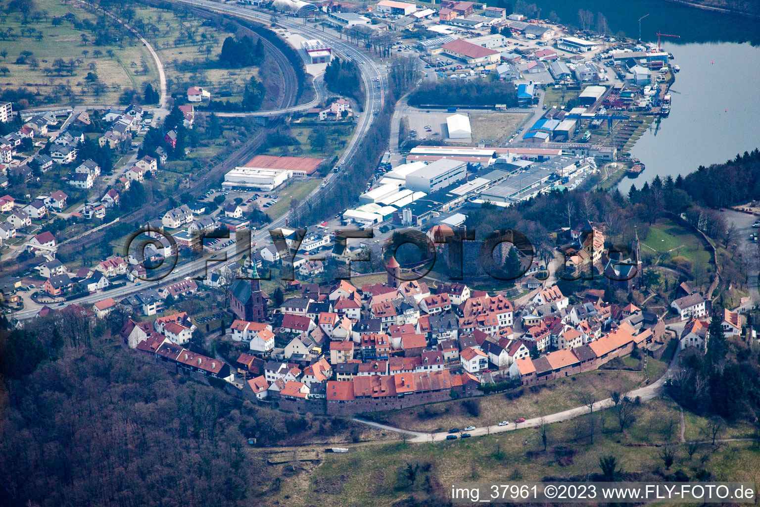 Luftbild von Dilsberg im Bundesland Baden-Württemberg, Deutschland