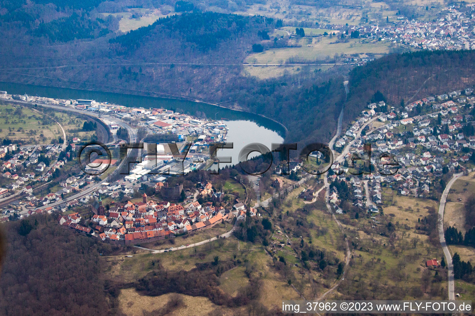 Luftaufnahme von Dilsberg im Bundesland Baden-Württemberg, Deutschland