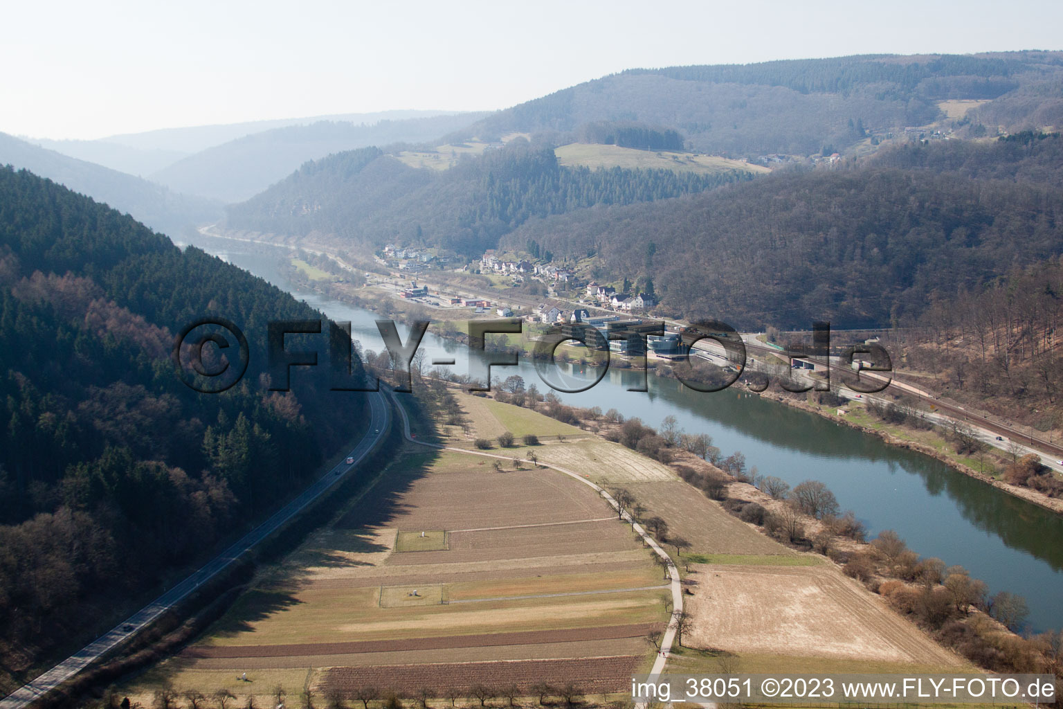 Eberbach im Bundesland Baden-Württemberg, Deutschland von einer Drohne aus