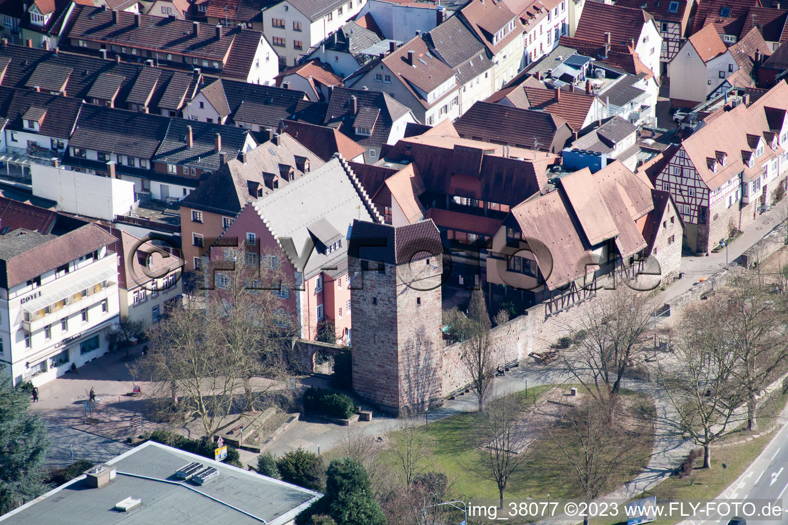 Luftaufnahme von Eberbach im Bundesland Baden-Württemberg, Deutschland