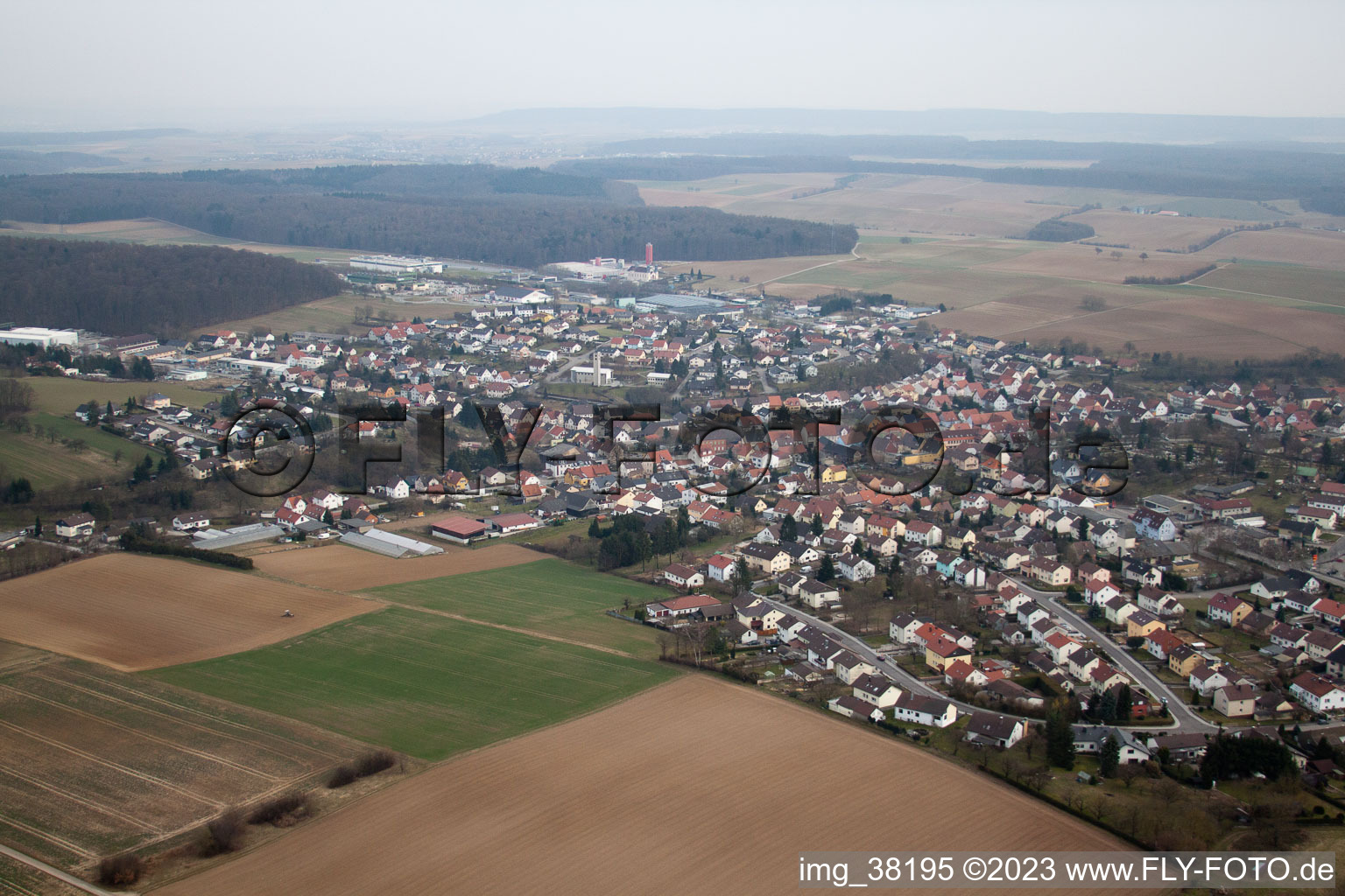 Grombach im Bundesland Baden-Württemberg, Deutschland vom Flugzeug aus