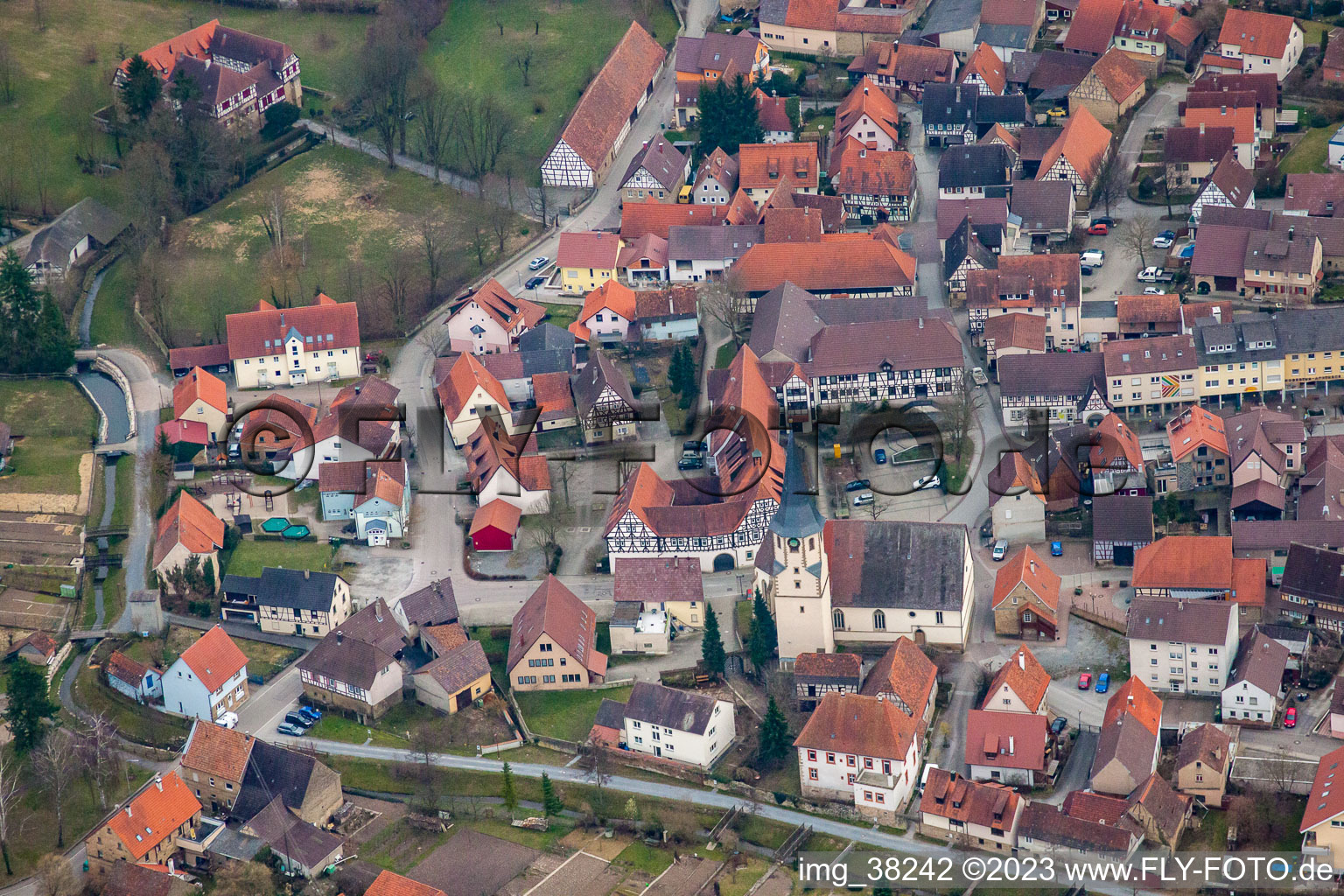 Luftbild von Badische Kelter in Kürnbach im Bundesland Baden-Württemberg, Deutschland