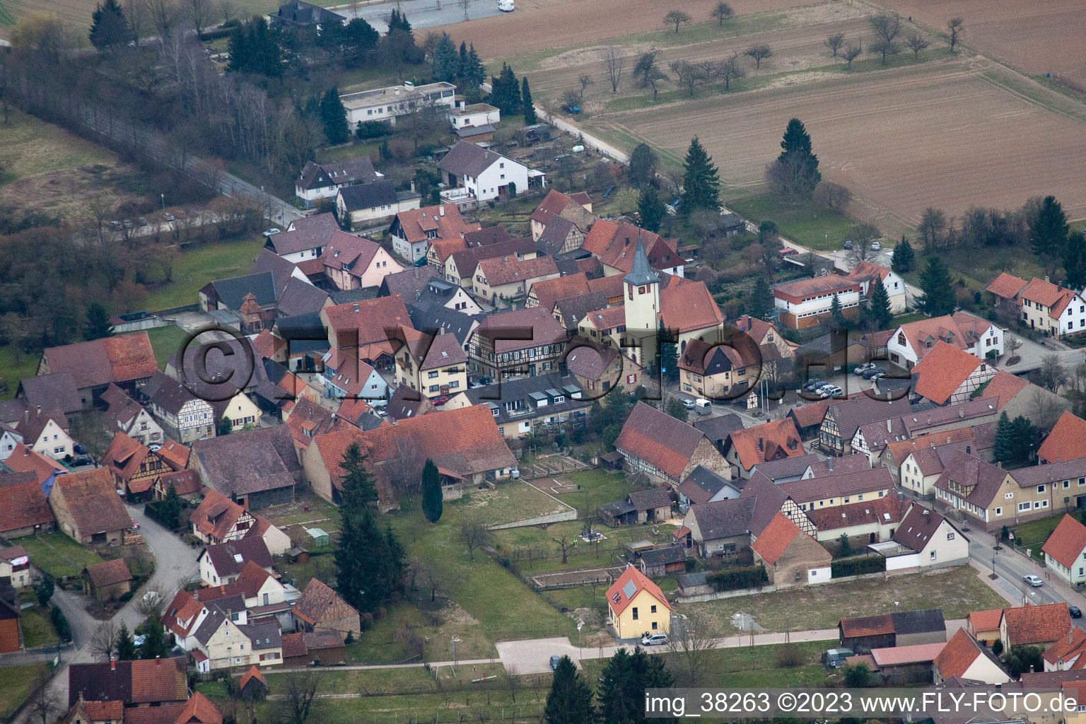 Luftaufnahme von Großvillars im Bundesland Baden-Württemberg, Deutschland