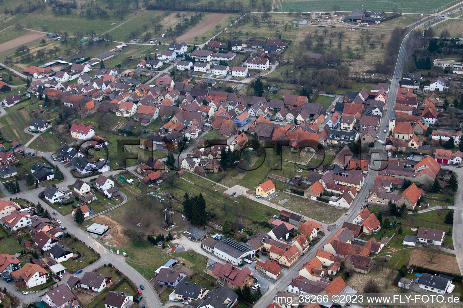 Großvillars im Bundesland Baden-Württemberg, Deutschland aus der Luft