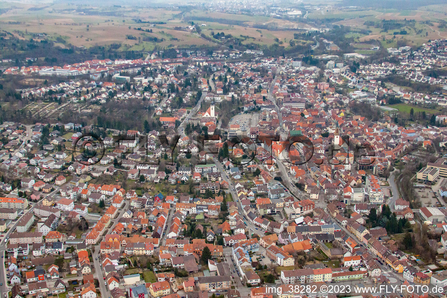 Luftbild von Bretten im Bundesland Baden-Württemberg, Deutschland