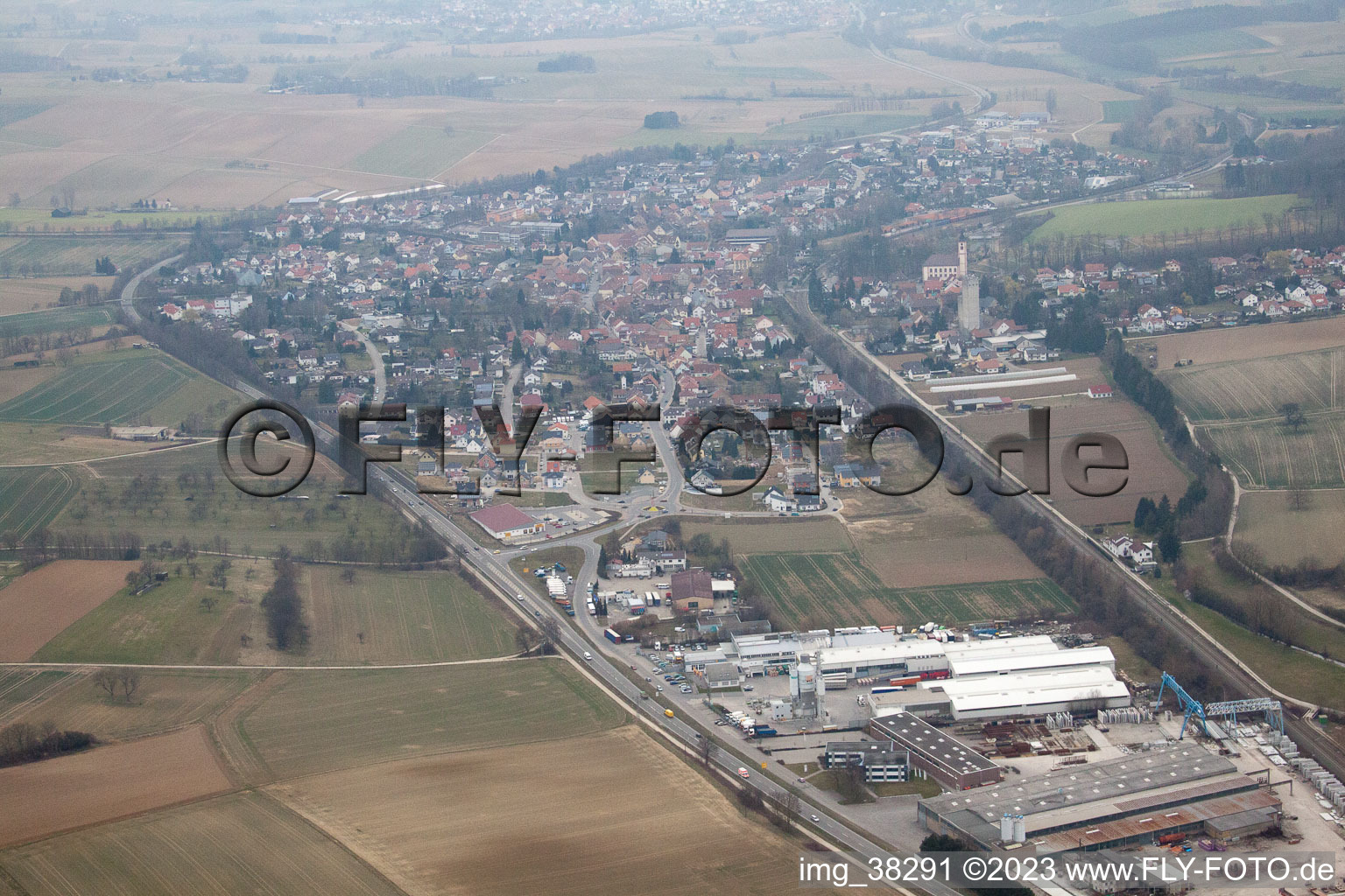 Gondelsheim im Bundesland Baden-Württemberg, Deutschland von einer Drohne aus