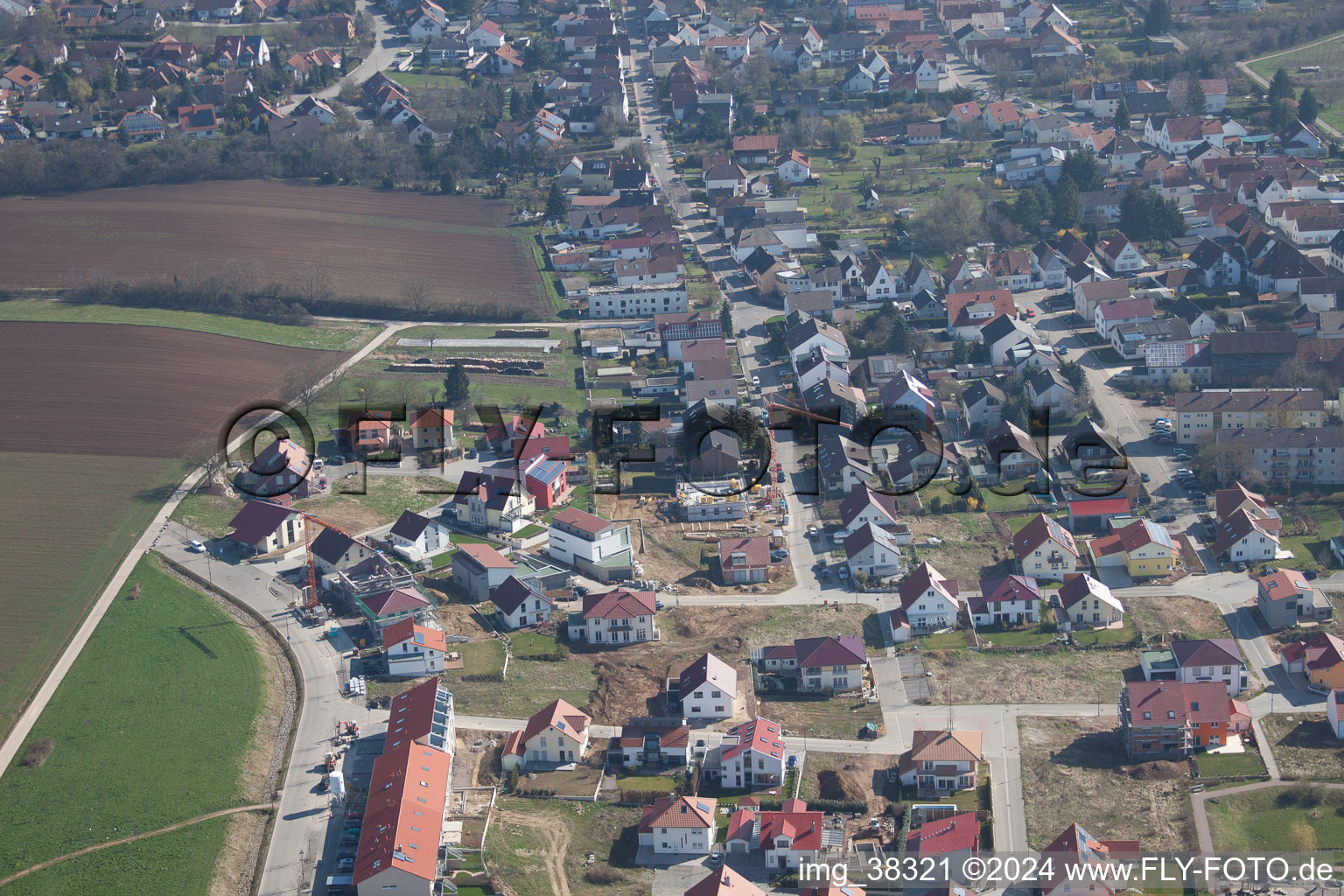 Kandel, Neubaugebiet Höhenweg im Bundesland Rheinland-Pfalz, Deutschland von oben