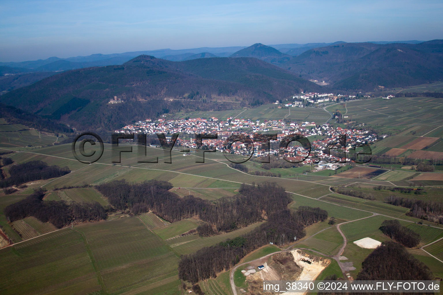 Klingenmünster im Bundesland Rheinland-Pfalz, Deutschland von einer Drohne aus