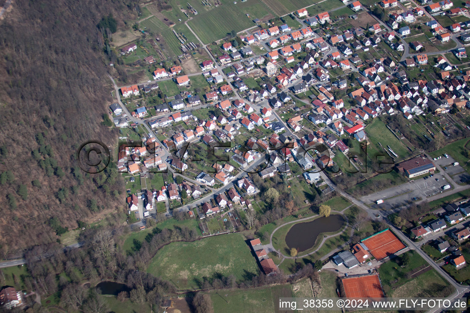 Luftaufnahme von Klingenmünster im Bundesland Rheinland-Pfalz, Deutschland